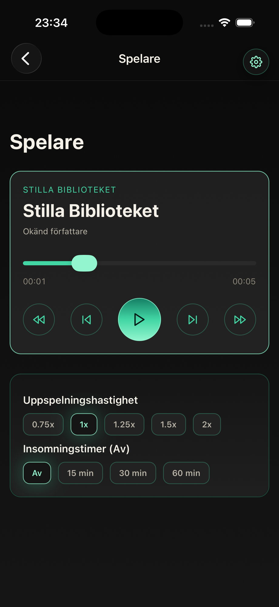 Ravlio-Hörbuchplayer mit Steuerung und Hörfortschritt